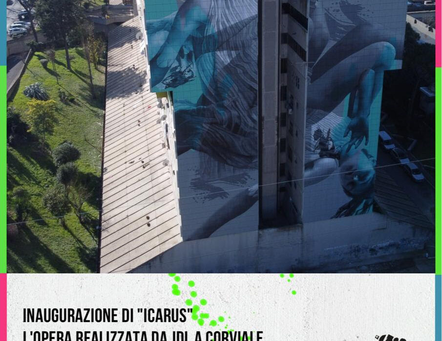 Invito all’evento di inaugurazione del nuovo murale di Roma “Icarus”